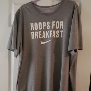 3XL Grey Nike Dri-Fit "Hoops For Breakfast" Tshirt